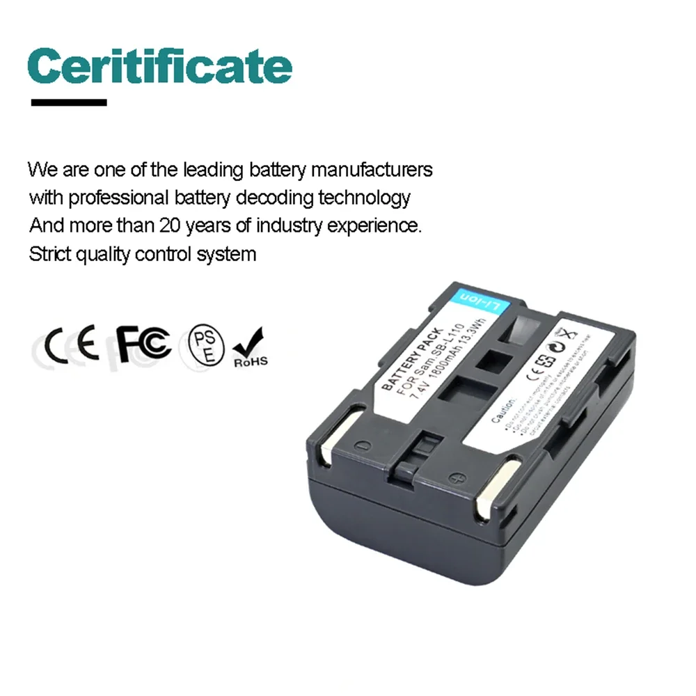 SB-L110 SB-L110B Camera Battery for Samsung SCD SERIES-SCD20 D21 D29 D323 D325 D590 Recharger Li-ion Battery