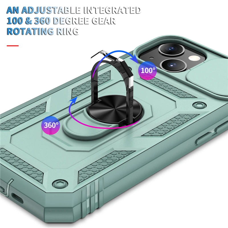 Schiebe-Kameraobjektivschutz Magnetringhalter Hülle für iPhone 18 17 16 15 14 13 12 11 Pro Max Plus Mini XR Stoßfeste Abdeckung – Detail 3