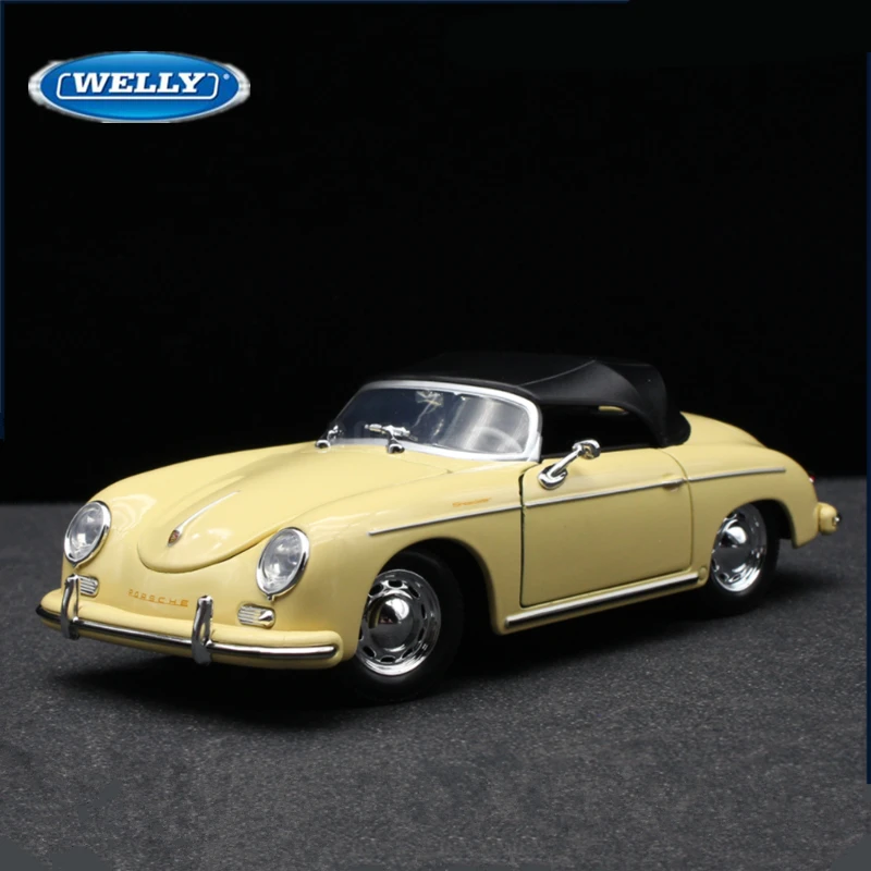 Welly 1:24 Porsche 356A Speedster Alloy Sports Car Model Diecast Metal Classic Car Vehicles Model High Simulation Kids Toys Gift