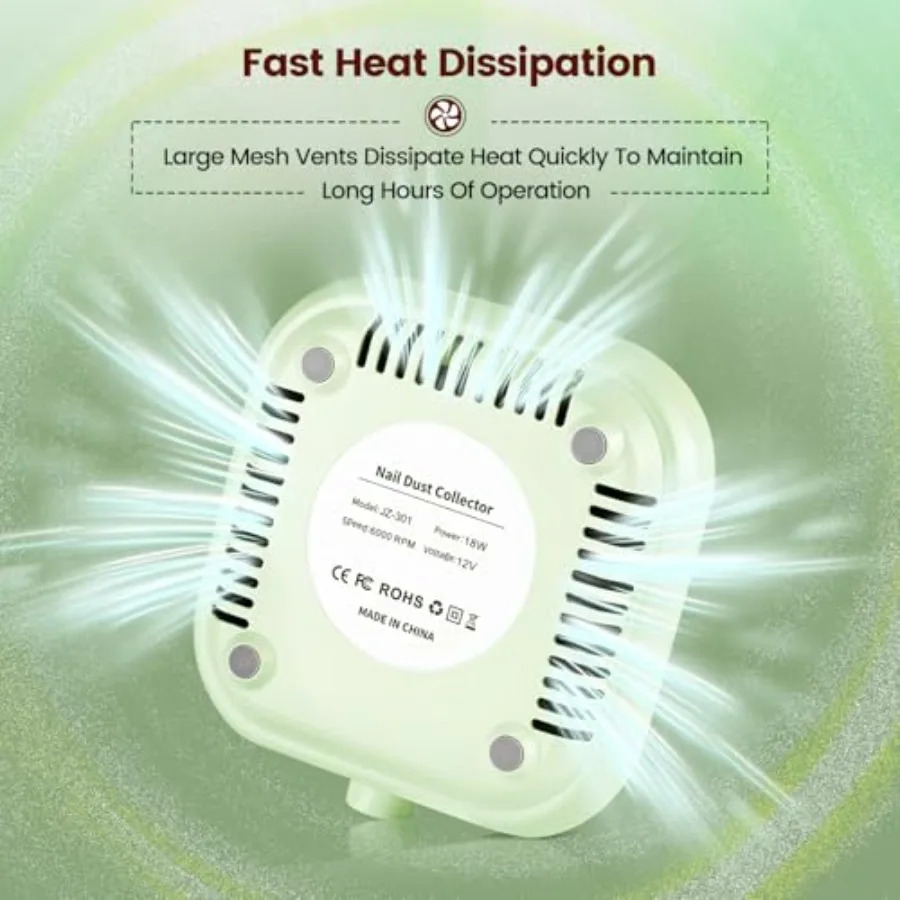 6000 RPM nagelstofafscheider Geluidsarm Krachtige zuigkracht Draagbare nagelsalon