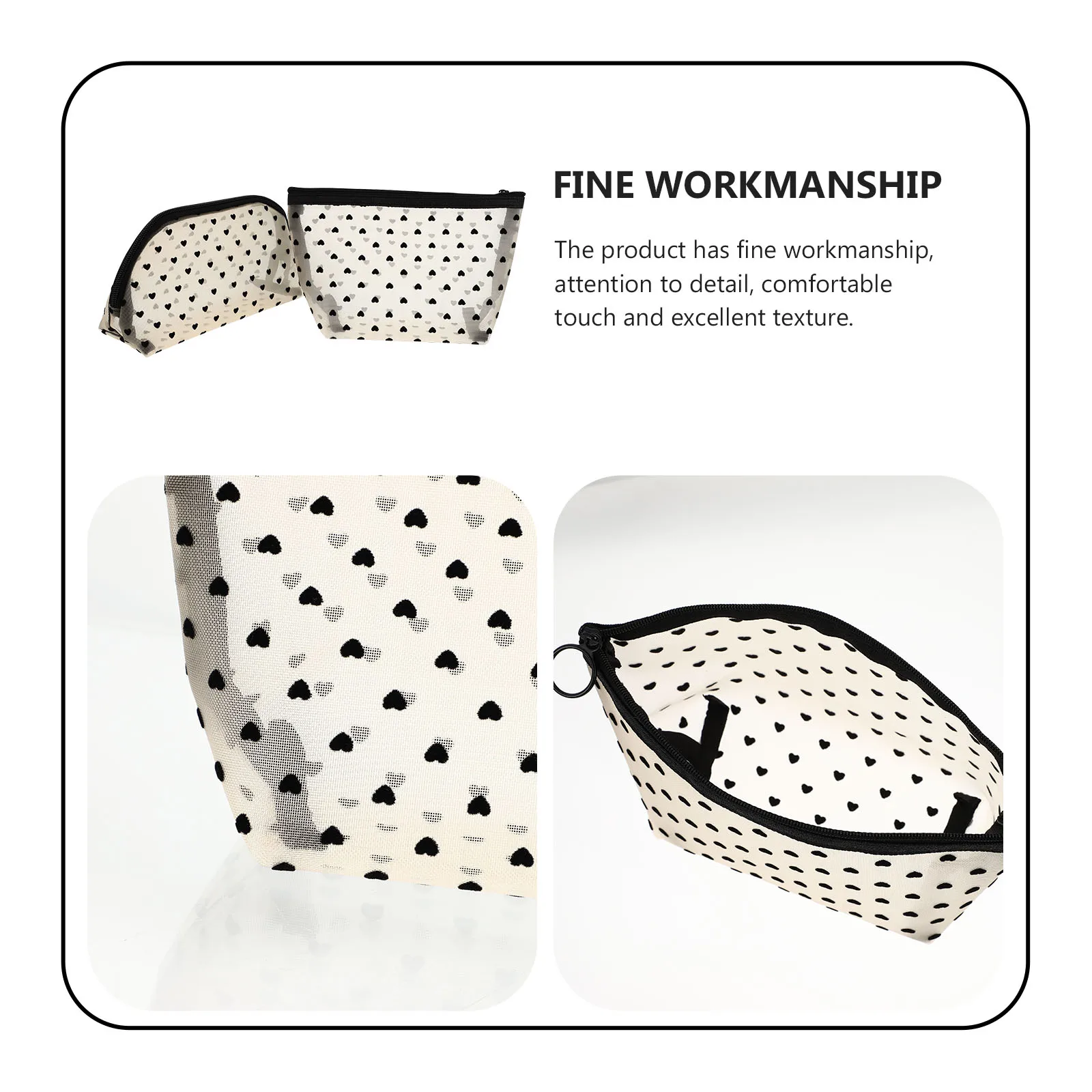 

2pcs Transparent Waterproof Toiletry Storage Makeup Organizer Pouch Portable Bag Travel Toiletry Bag Durable Nylon