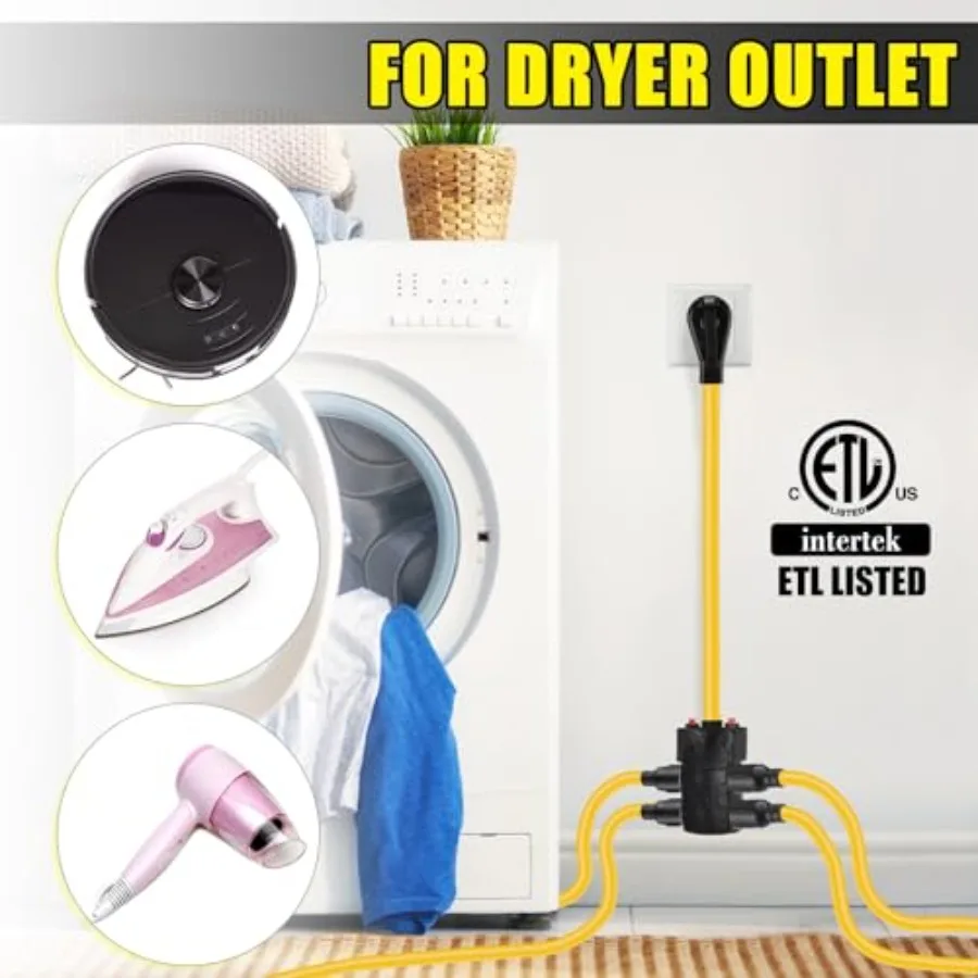 1.5FT 30 إلى 20 أمبير 110 فولت محول توزيع المجفف متوافق مع NEMA 14-30P إلى 4X 5-20R/ 5-15R 4 الشق مقبس الحائط مجفف 4X