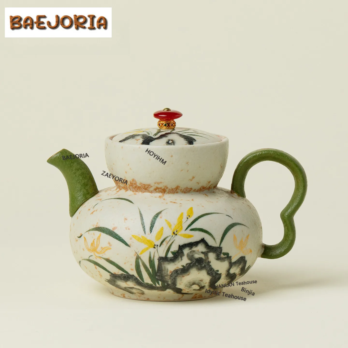 

150ml Hand-painted Golden Orchid Teapot Luxury Tea Infuser Pot Tea Maker Kettle With Filter Chinese Tea Set Supplies Ornaments