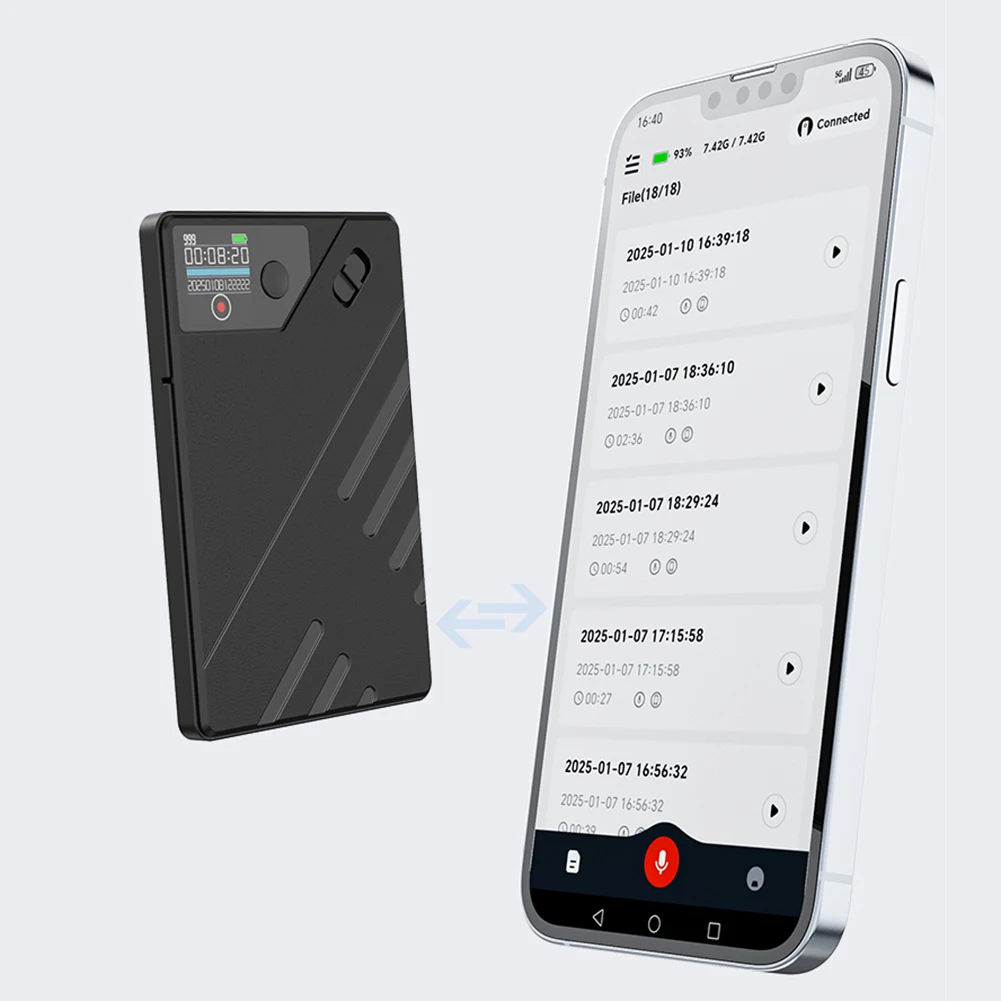 Диктофон с искусственным интеллектом GPT, интеллект, записывающее устройство голоса в текст, управление через приложение, звуковой рекордер, транскрипция в реальном времени/Summary/перевод