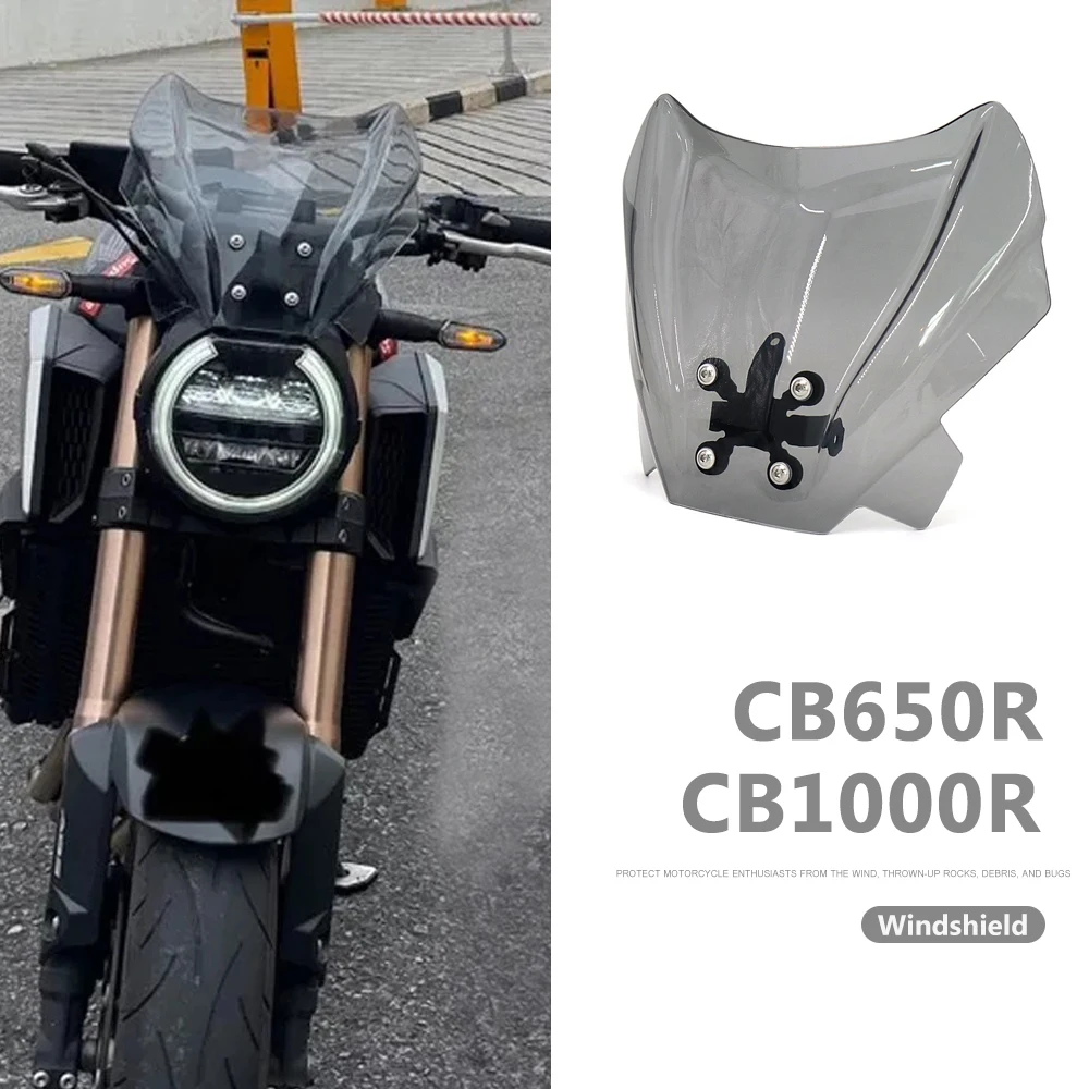 

Fits For HONDA CB650R 2019-2023 CB1000R 2018-2021 CB 650 R CB 1000R CB650 R Motorcycle Touring Windshield WindScreen Deflector