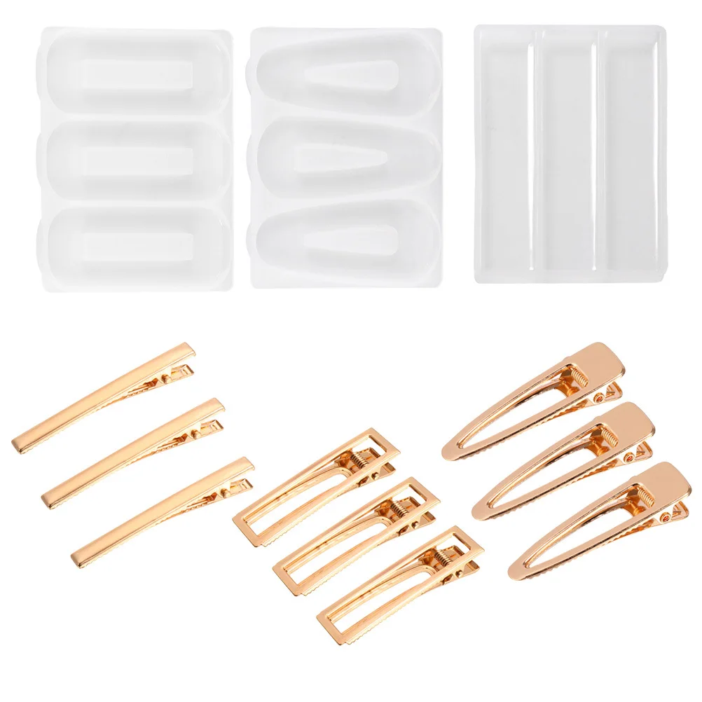 1Set Creative DIY Crystal Epoxy Hairpin Molds High-Quality Silicone Safe Durable Flexible Practical Gift DIY Lovers