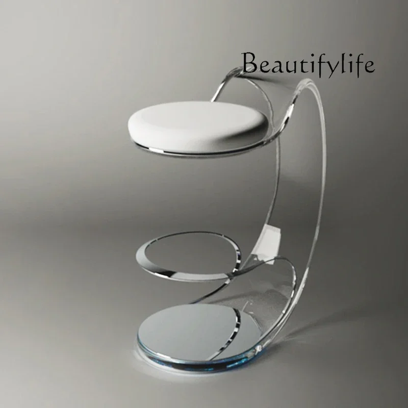 

Modern transparent acrylic bar chair creative designer solid stainless steel high chair bar chair