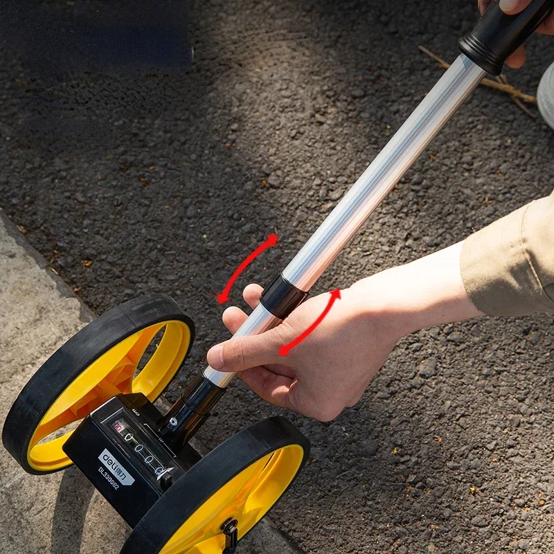 

1 Pcs Retractable Handle Two-wheeled Distance Measuring Wheel Multi-purpose Building Measuring Tools 0-9999m Long Distance Meter