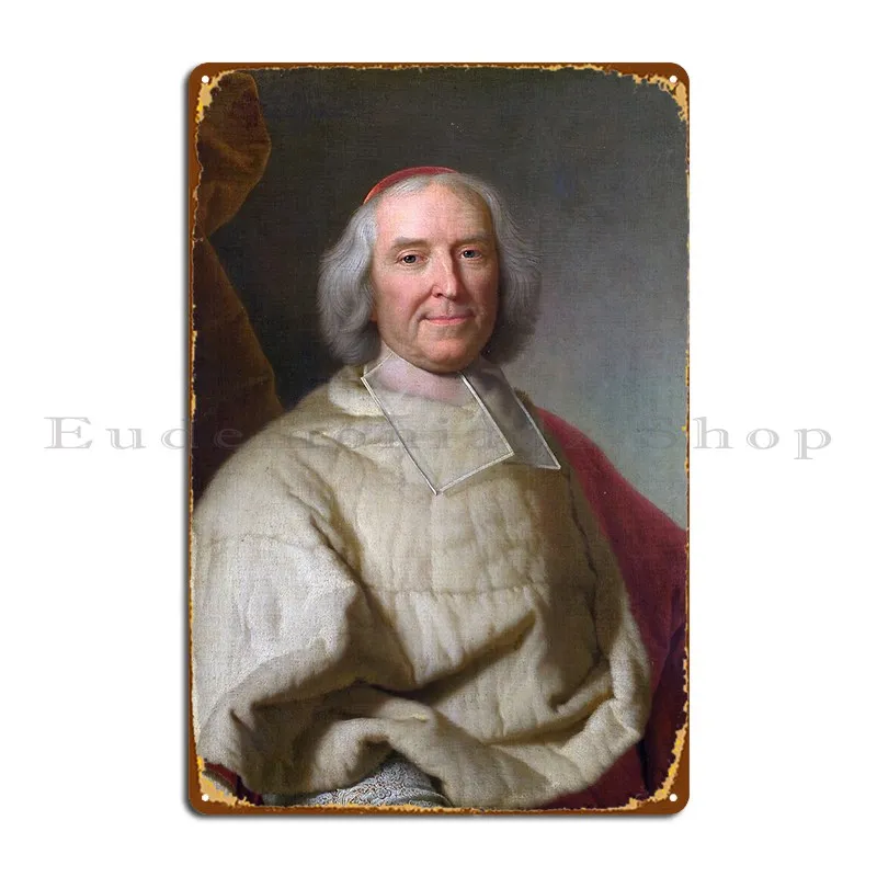 Cardinal Fleury-póster de placa de Metal de Hyacinthe Rigaud, Mural de pared, cueva de garaje, decoración de pared personalizada, cartel de estaño