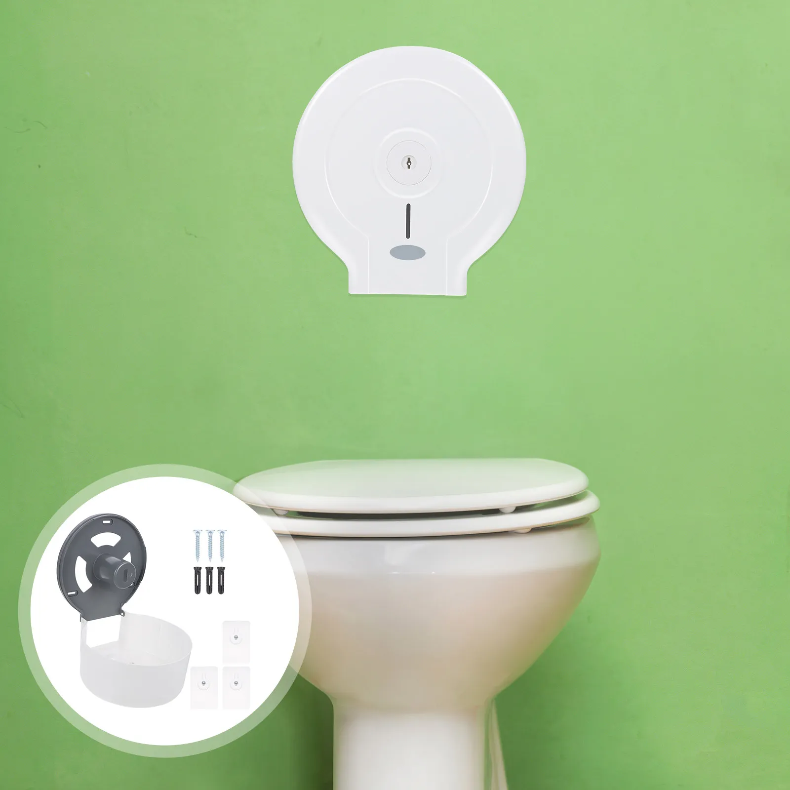 Wall-Mounted Toilet Paper Roll Holder Dispenser Box for Bathroom Hotel Home Tissue Holder Smooth Surface Install Easy Toilet
