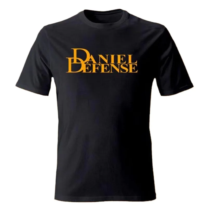 Daniel Defense Logo Men's Black T-shirts Men's Clothes Women's Pure Cotton with Retro Fashion Print 2026 Summer New T Shirt