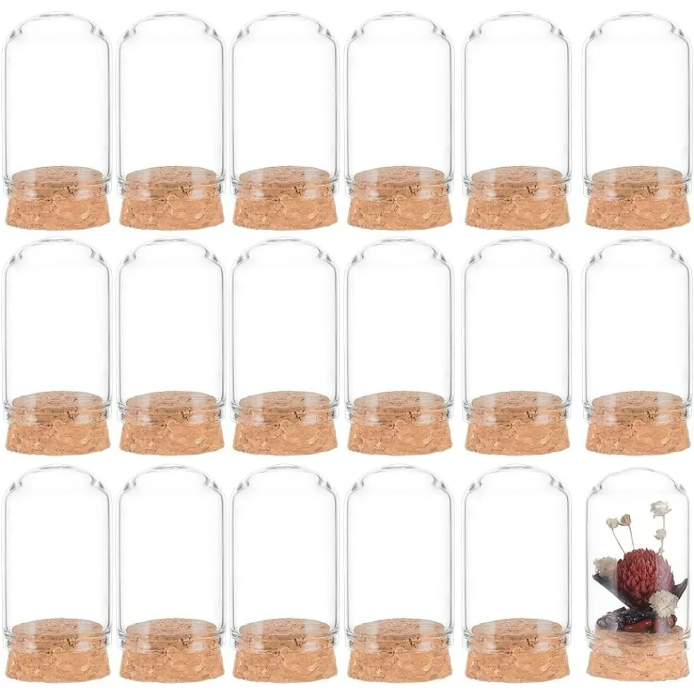 30 Pack 20ml Glass Jars Bottles Glass Display Cloche Dome Decoration Bottles 1.95x1.2