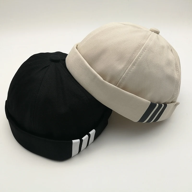 Hat Men's Summer Skullcap Chinese Landlord Hat Korean Street Hipster Hip Hop Hat Brimless Female Yuppie Fashion Ruffle Hat