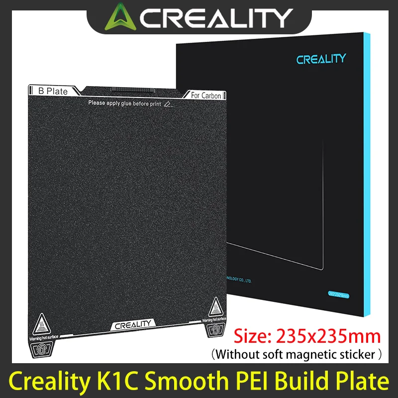 

Creality Original K1C Smooth PEI Build Plate Without soft magnetic sticker 235x235mm 3D Printer Accessories
