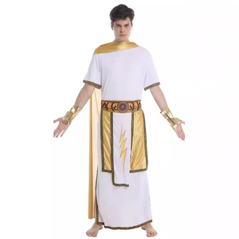 Disfraz del rey de Grecia Zeus para hombre, traje de Halloween, guerreros romanos, disfraces de Caesar, Carnaval, Purim, club nocturno, Bar, juego de rol, vestido de fiesta