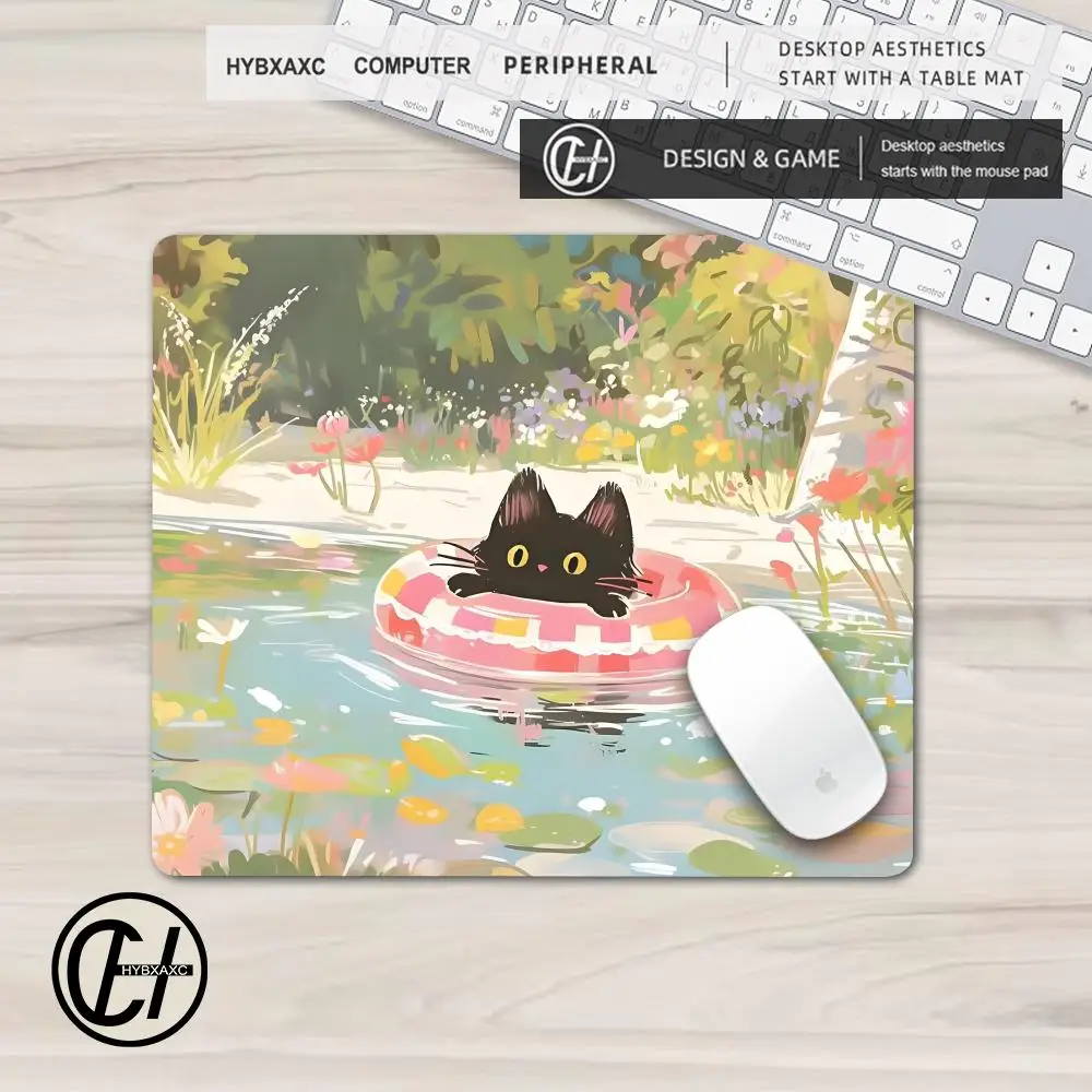 HYBXAXC Cute cat theme Kawaii Mouse Pad Multiple Sizes Large Square Computer Office Game Table Mats Rubber Anti-slip Mousepads