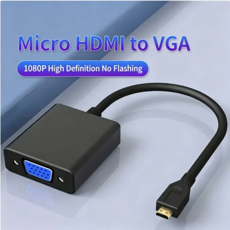 Mini Micro HDMI to VGA Converter Video Conversion Cable for Display Projector Small Size DisplayPort Adapter