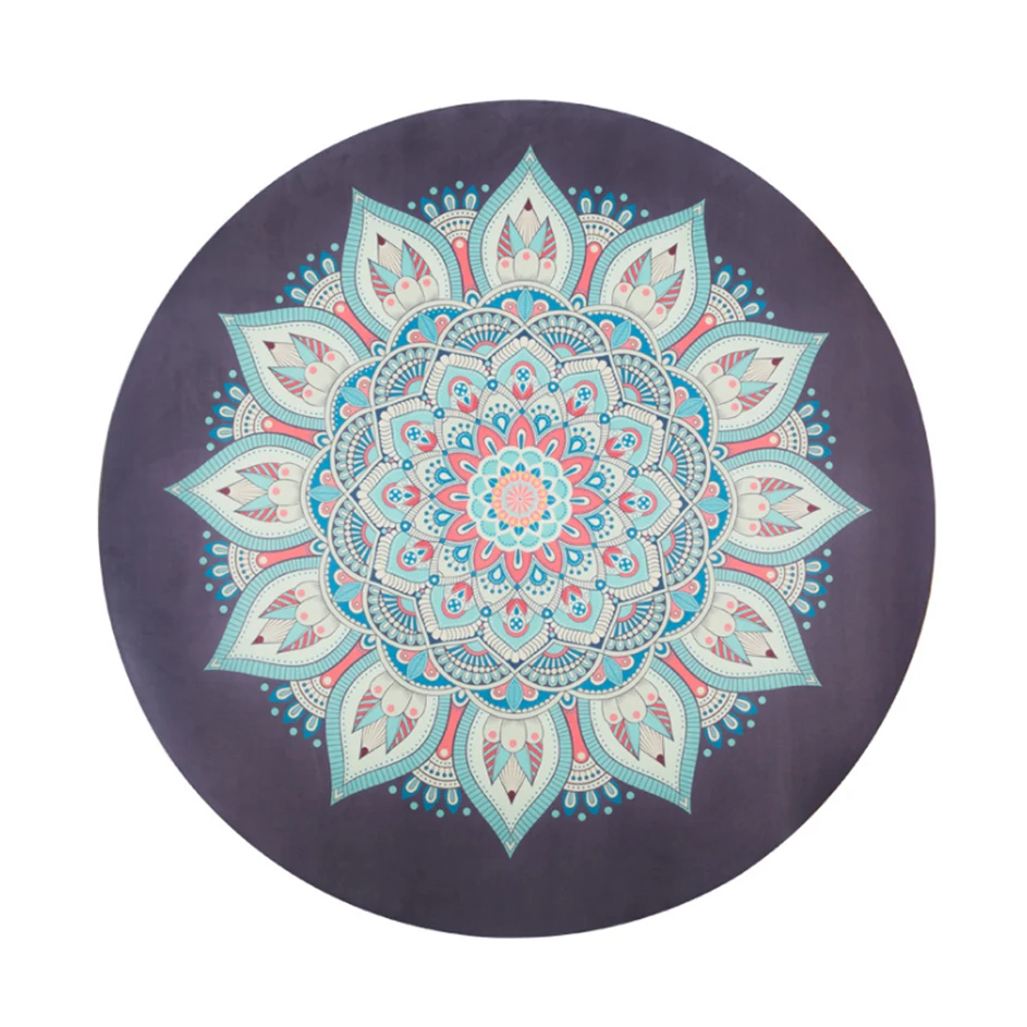 

Hot Selling Large round 4mm Natural Rubber Pilates Practice Suede Workout Yoga Mat of High Quality