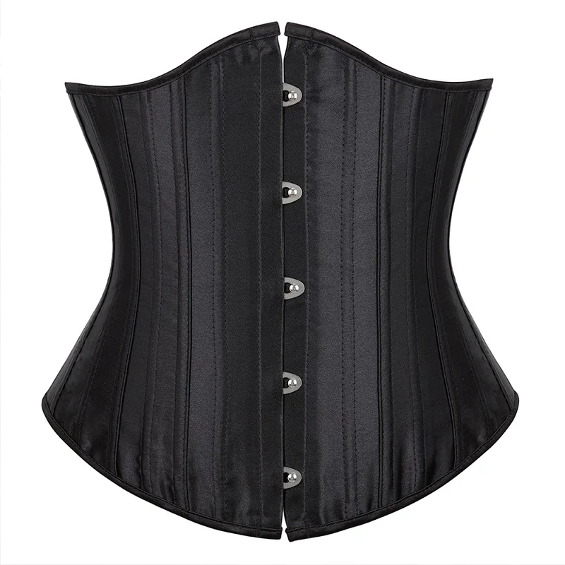 Slimming Body Shaper Woman Sexy Waist Trainer Underbust Corsets & Bustiers Satin Steel Boned Cincher Corselet 9075