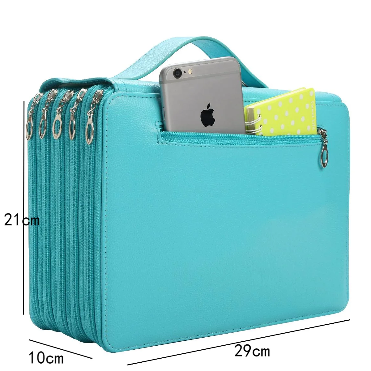 184/200/252 hole PU leather shockproof pencil case student waterproof pencil stationery storage bag multi-layer zipper handbag