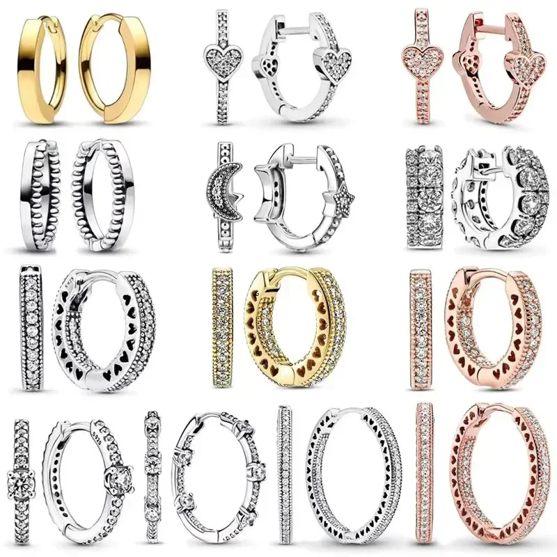 

Classic 925 Silver Shining Love Hollow Women's Logo Earrings Girlfriend Festival Exquisite Charm Jewelry Gift