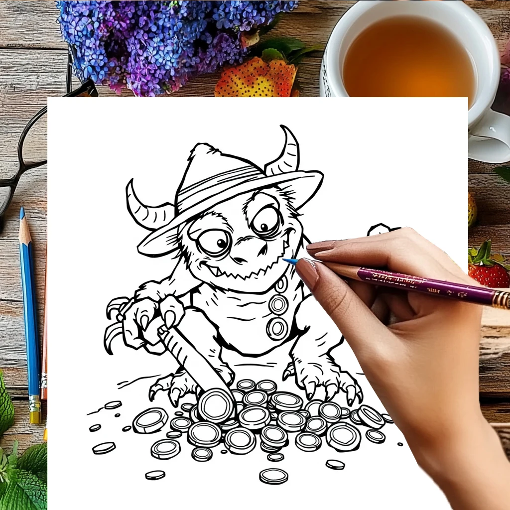 Libro para colorear de monstruos lindos de 28 páginas para adultos |   Suministros de dibujo Libro para colorear para Navidad, Acción de Gracias