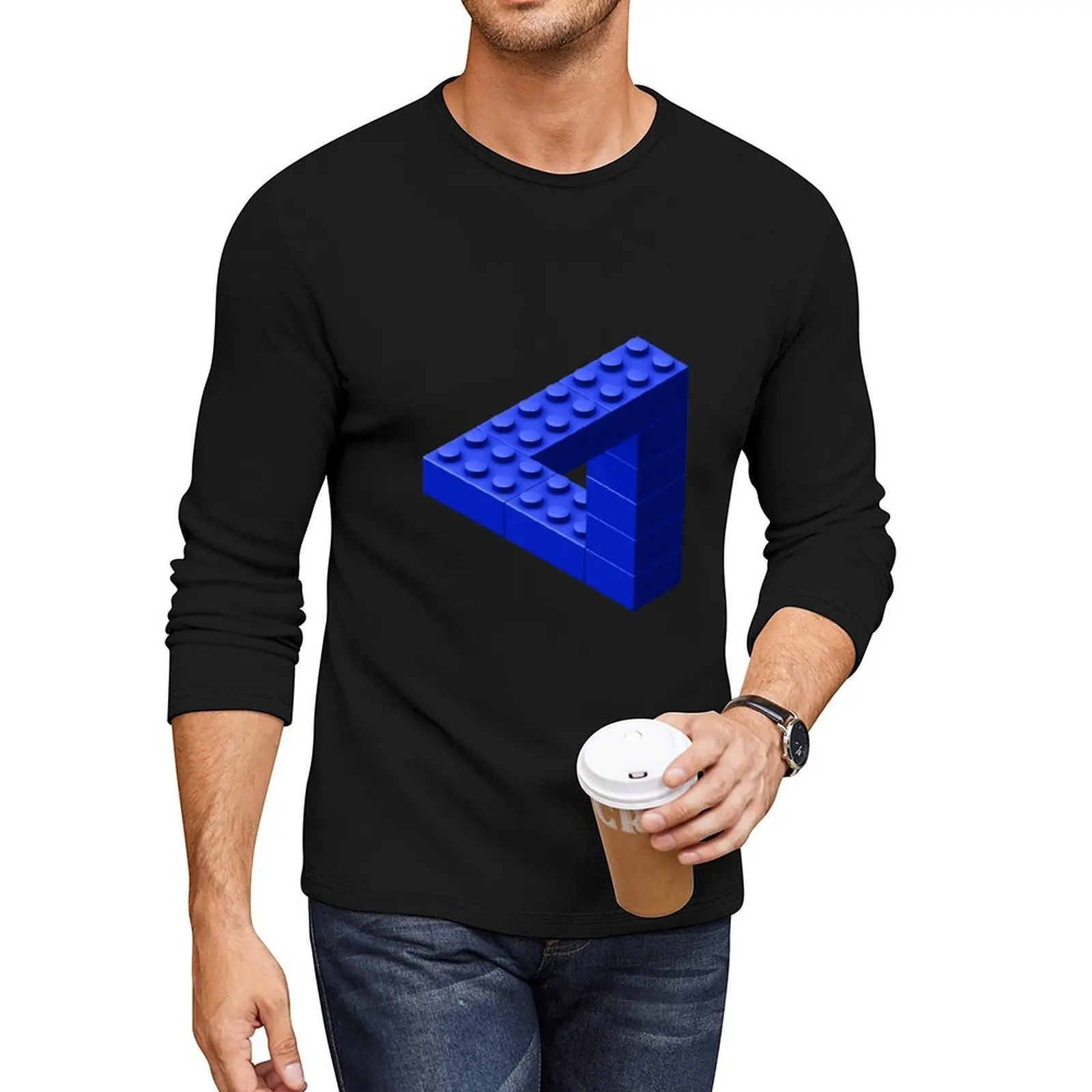 

Escher Toy Bricks - Blue Long T-Shirt tees plain t-shirt black t shirt man clothes mens tall t shirts
