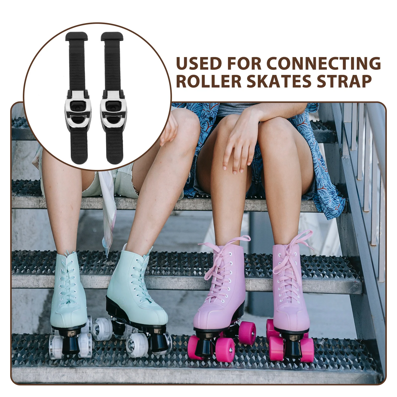 

2Pcs Roller Skate Buckle Straps Replaceable Durable Adjustable Replacement for Skating Shoes Skate Buckle Strap