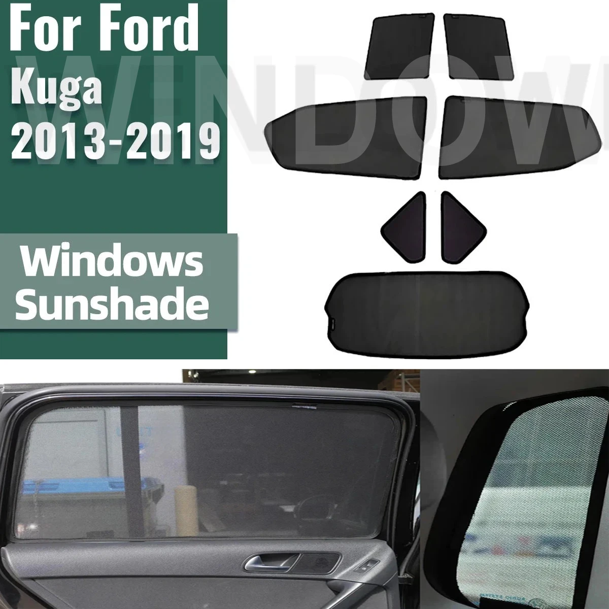 For Ford Kuga Escape 2013-2019 Rear Side Window Sun Shade Visor Car Sunshade Accessories Front Windshield Mesh Vehicle Curtain
