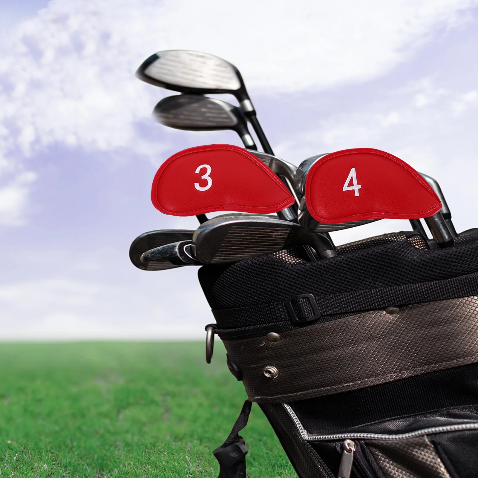 

12Pcs Robust PU Golf Club Headcovers Numbered Protective Covers for Irons and Drivers Golf Accessories