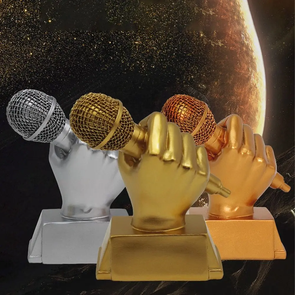 Petit Trophée de Microphone localité, Fourniture Sвde Récompense, Souvenirs Artisanaux en Résine, Compétitions de Chant, Jouet pour Gagnant