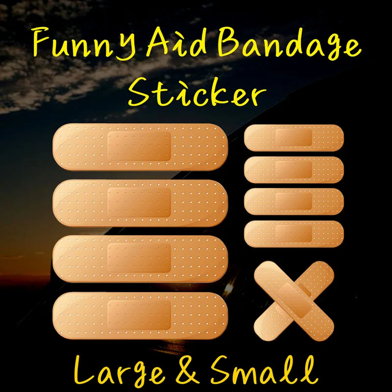 4 X Tactical Large Funny Ouch Band Aid Bandage Bumper Sticker Truck RV Boat Window Auto Car Decal Dent Ding,18CM