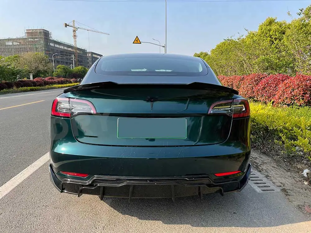 Rear Bumper Lip Chin Spoiler For Tesla Model 3 Rear Bumper Lip Diffuser Splitters Spoiler Car Styling Body Kits Accessories view 5