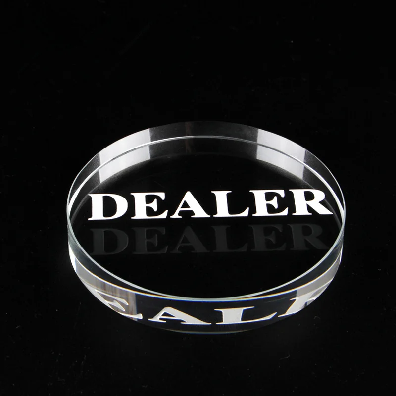 Texas Holdem Crystal DEALER Poker Chips Poker Table Special Crystal Chip Matching Accessories Transparent DEALER