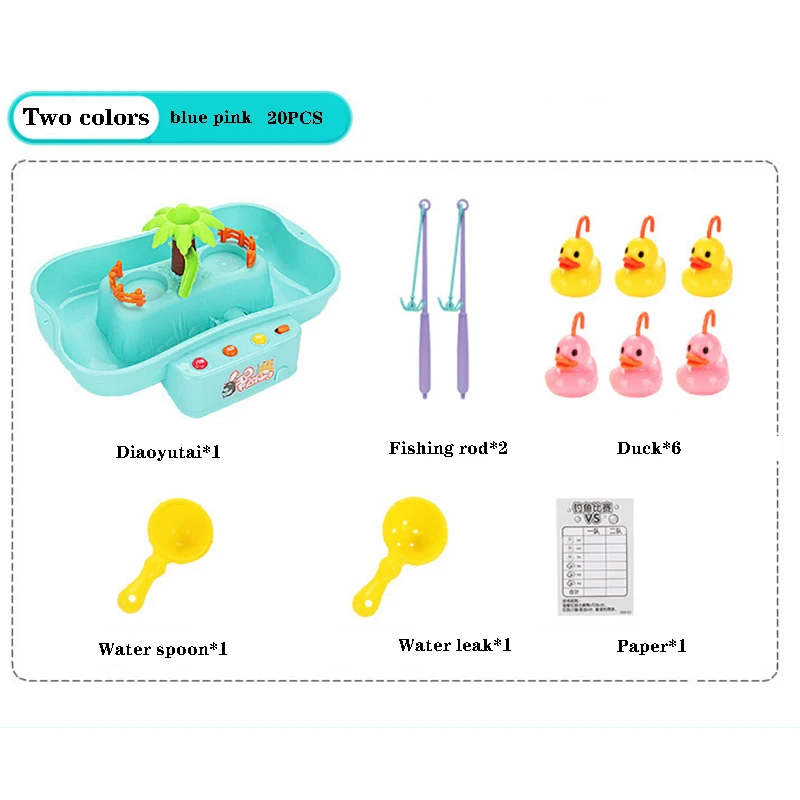 Kinderen Muziek Vissen Speelgoed Magnetische Elektrische Circulatie Vissen Eend Vissen Platform Water Speelspel Speelgoed Voor Kinderen Gift