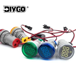 22MM LED Lamp Round/Square 0-100A Digital Ammeter Meters Panel Signal Light Indicator Tester Meter