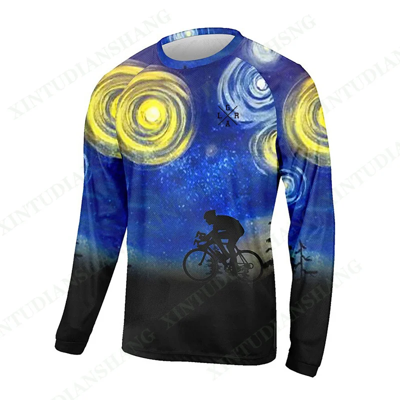 Camiseta de Ciclismo de descenso para hombre, Jersey holgado para bicicleta de montaña, Cross Country, DH, motocicleta, Enduro, Mtb, 2023