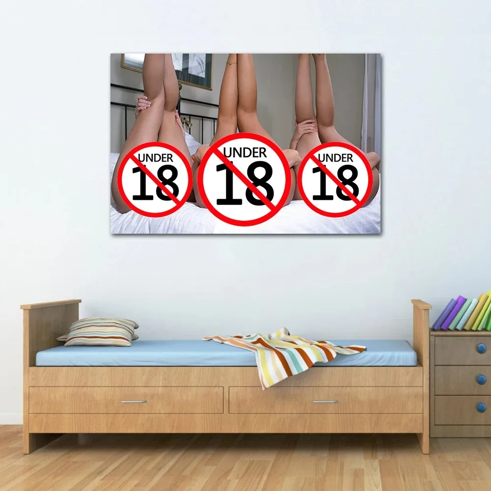 3 ragazze nude sul letto pittura non censurata su tela poster e stampe Wall Art Picture for Bedroom Hotel Bar Frameless