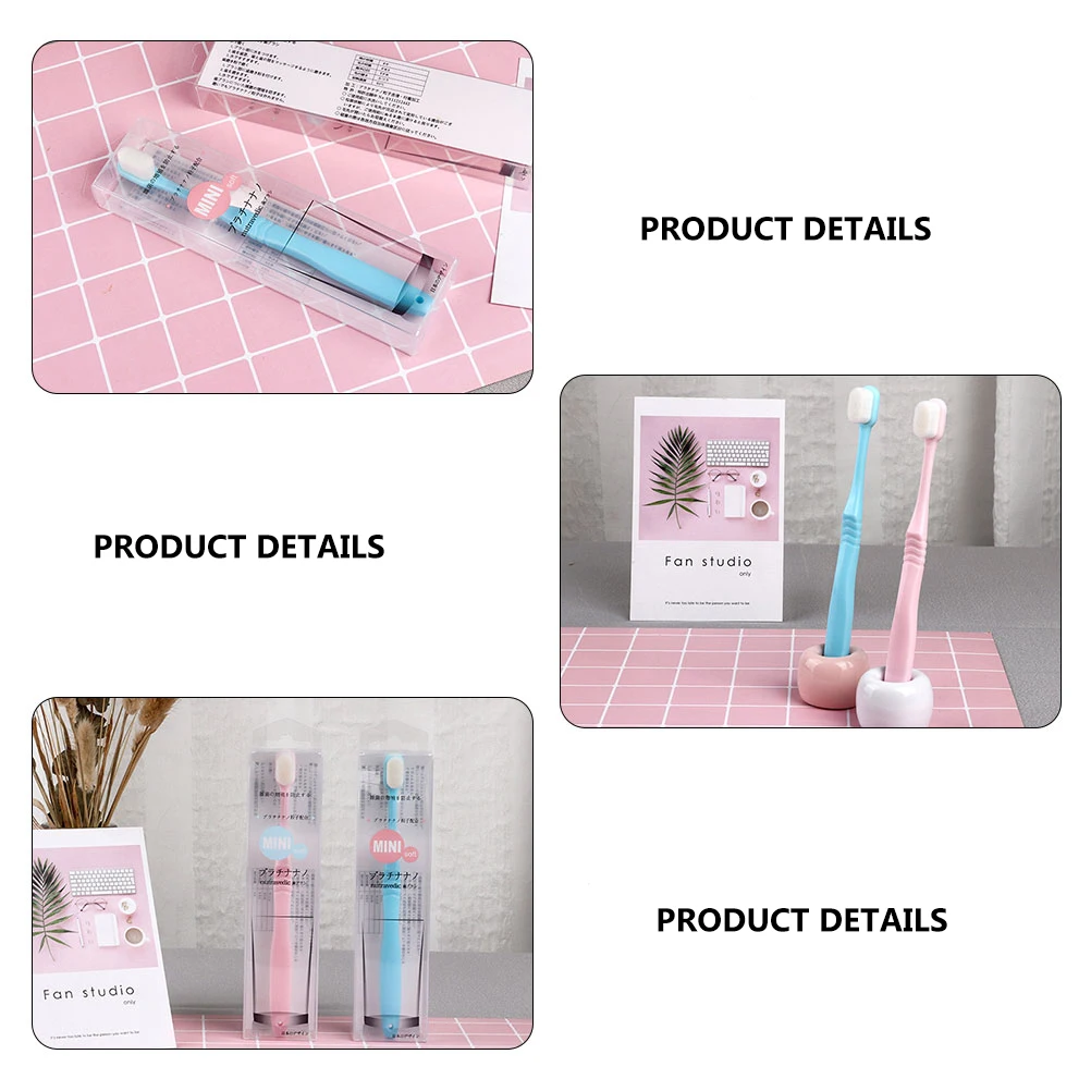 

4pcs Soft Bristle Toothbrush for Adults Women Men Fine Teeth Cleaning Durable PP Ergonomic Design Transparent Cover Fresh