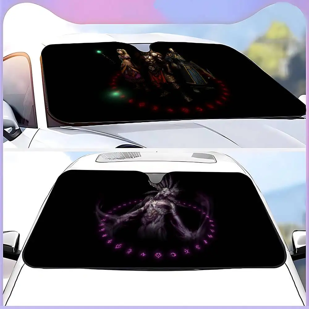 D-Diablo III 車用サンシェード 車用サンシェードカバー カバー ユニバーサルフロントガラス折りたたみバイザー