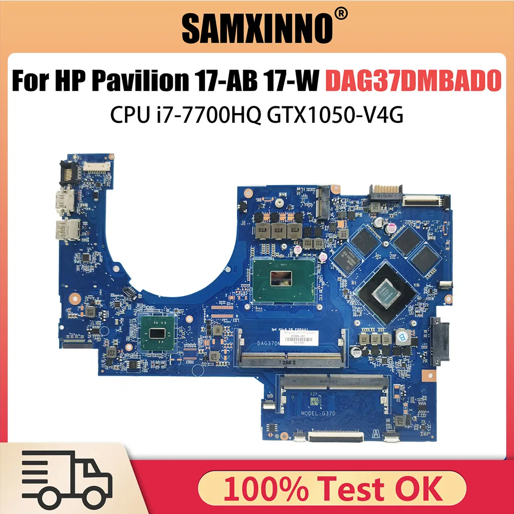 

DAG37DMBAD0 Notebook Mainboard For HP Pavilion 17-AB 17-W Laptop Motherboard With i7-7700HQ CPU GTX1050-V4G 915550-601 V4G