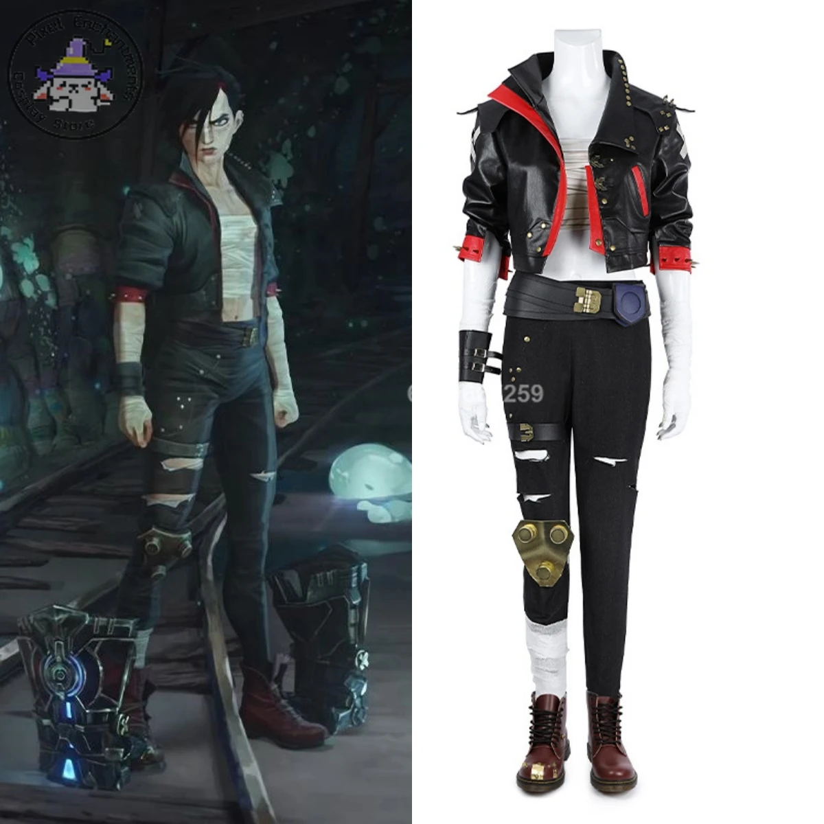 

League of Legends Arcane Season 2 Vi Complete Set Cosplay Costume Authoritative Same Style Animation Games for Woman in Stock
