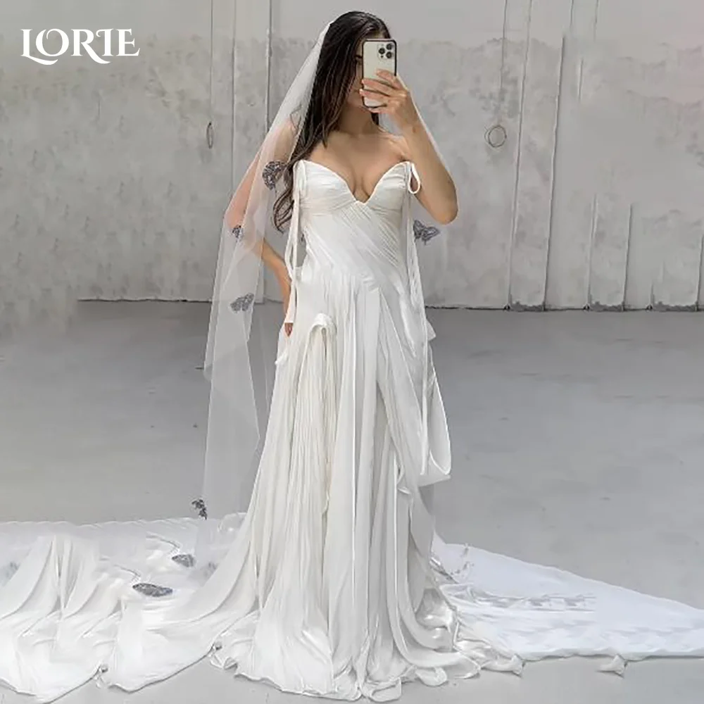 

LORIE Sweetheart Wedding Dress Strapless Bridal Gown Ruched Customized A-Line Pleats Ball Bride Dress Princess Saudi Dress Dubai