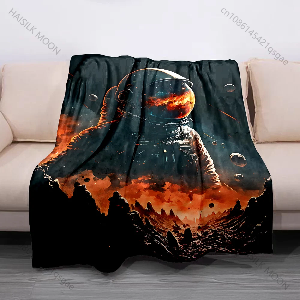 1PC Koi moonlit vortex splashes Print Blanket Flannel Material Soft Warm for All Seasons Home Outdoor Camping Picnics RV