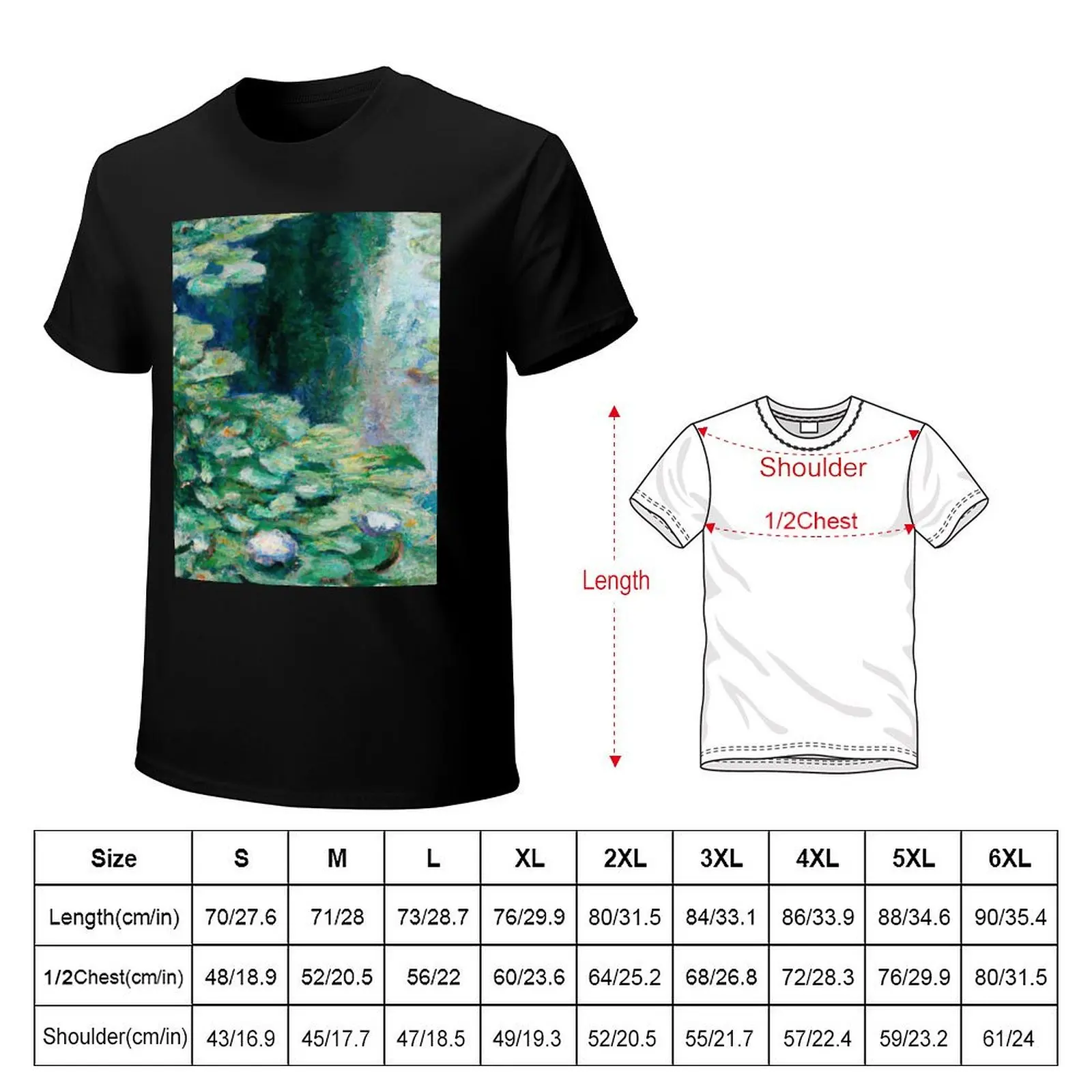 Water Lilies Monet T-Shirt Modern Style Print T-Shirt