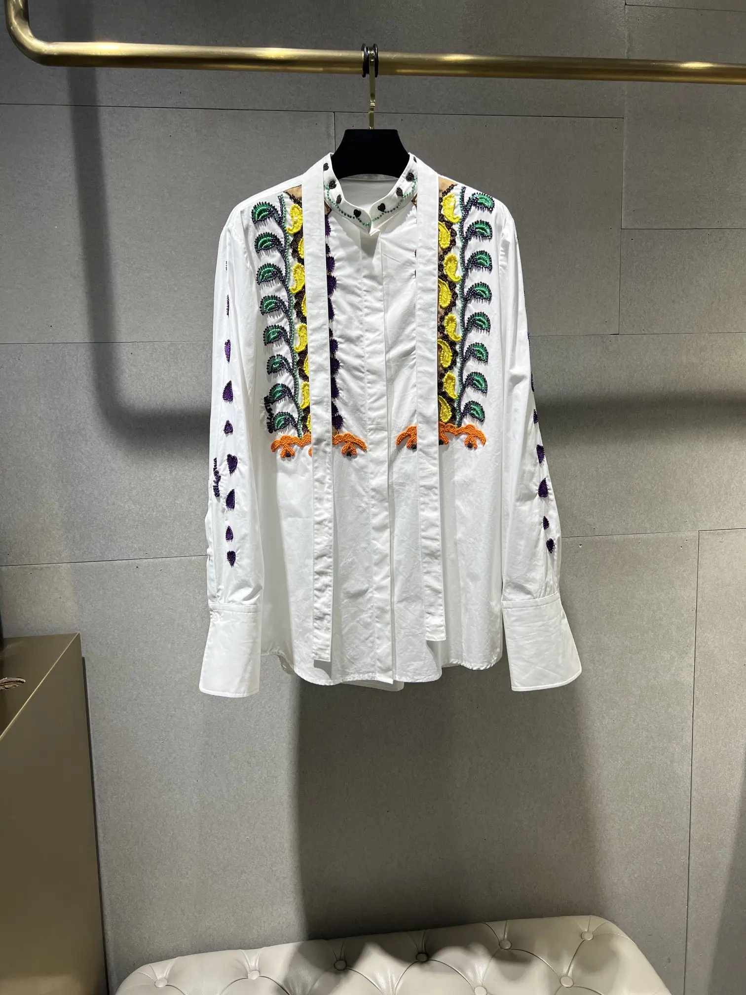 2026 Early Autumn New Embroidered Beaded Shirt