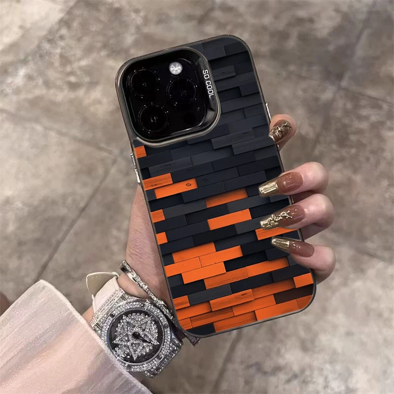 Funda de teléfono con bloques de construcción para iPhone 17 Pro Max, funda trasera dura para iPhone 17 Air 16E 16 15 14 13 12 11 7 8 Plus XS Max X XR