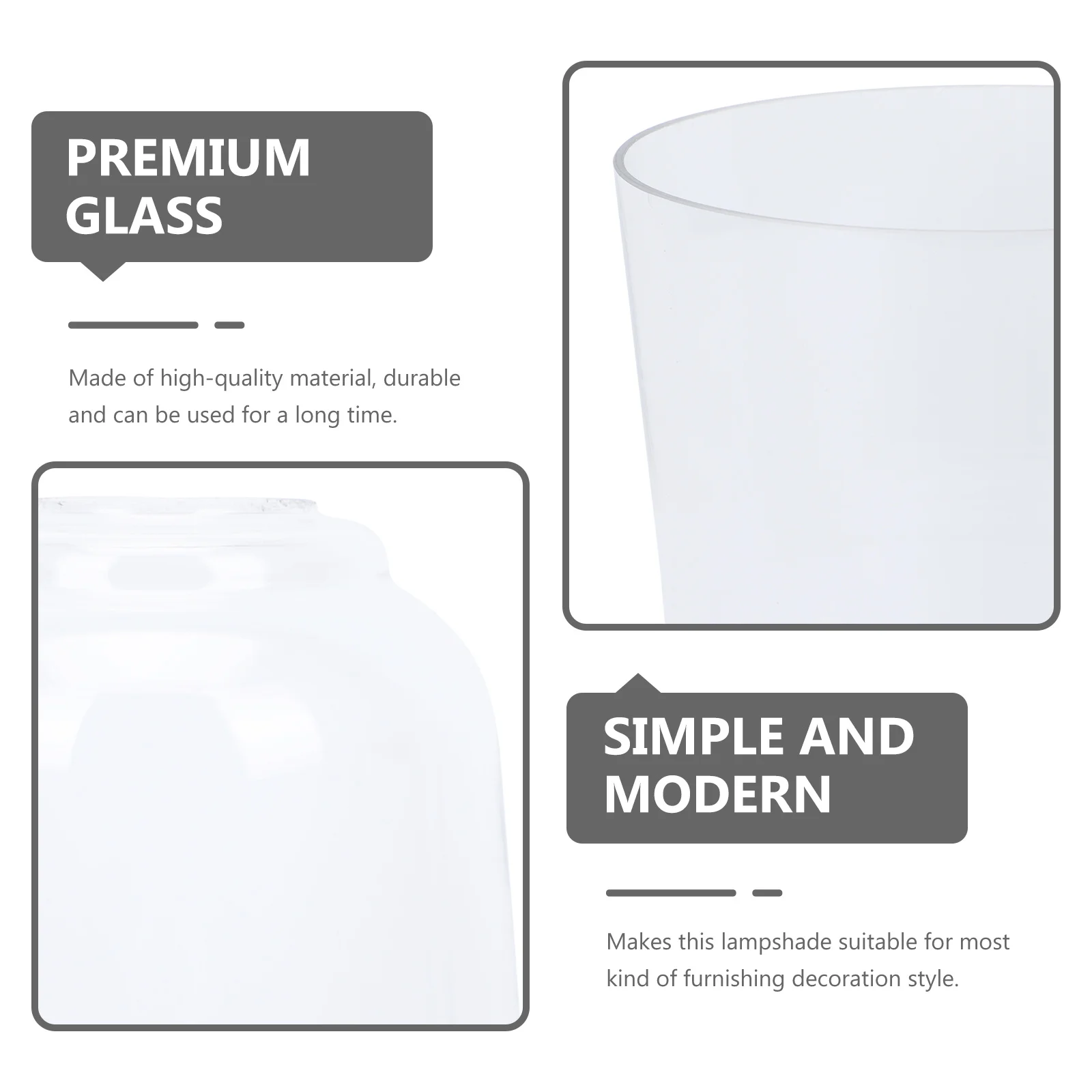 

1Pcs Transparent Glass Lampshade Stylish Durable Light Cover Home Lamp Decor Modern Light Accessory Glass Lampshade