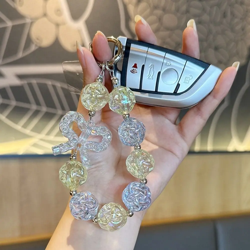 

Необычная цепочка для телефона из бисера, анти-потерянная сумка, подвесной сладкий брелок для конфет, автомобильный брелок, блестящие прозрачные бусины, кулон, декор для ключей