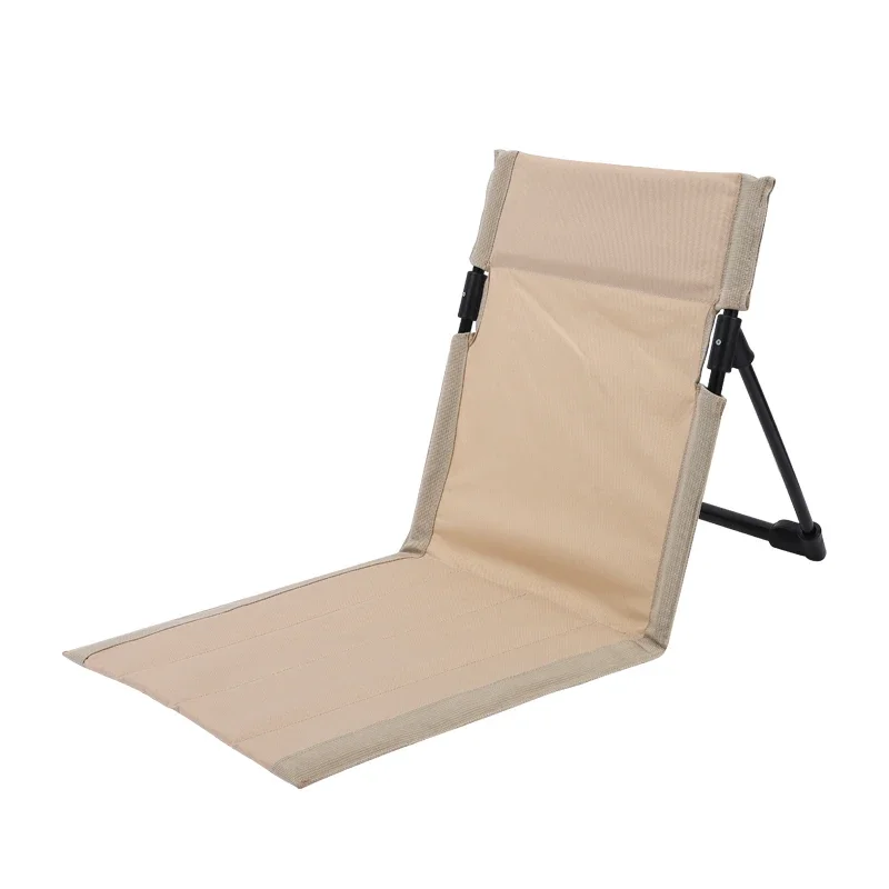 Outdoor integrated backrest, cushion chair, camping lawn folding chair, portable leisure single chair, travel beach chair